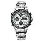 Silver 230mm Water Resistant Digital Watches 3BAR Gents Digital Quartz Alarm