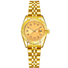 Round 3ATM Quartz Couple Watches OEM Two Tone Gold Watch Date Function